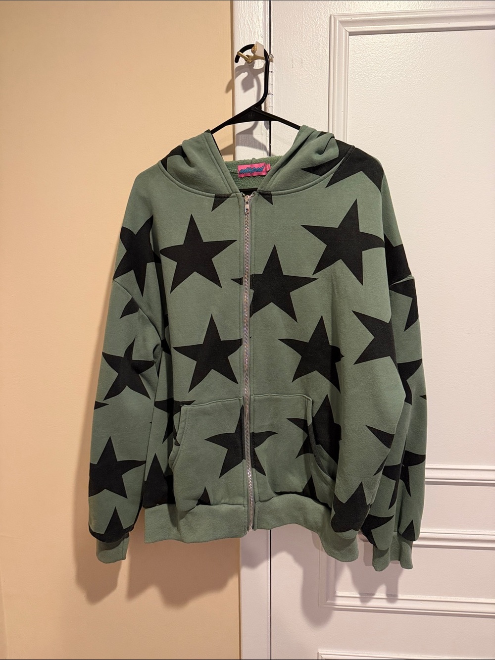 Edikted Oversized Star Zip Up Hoodie